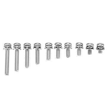 Suleve M6SP1 50Pcs M6 Stainless Steel 10-40mm Phillips Pan Head Machine Screw Washer Bolt Asortme