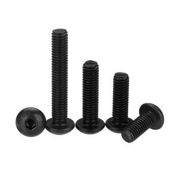 Suleve M5CH2 140Pcs M5 10.9 Grade Carbon Steel Hex Socket Button Round Head Screw Bolt Assortment