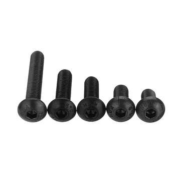 Suleve M5CH2 140Pcs M5 10.9 Grade Carbon Steel Hex Socket Button Round Head Screw Bolt Assortment
