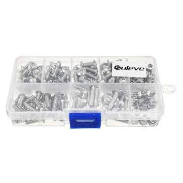 Suleve M4SP1 M4 Stainless Steel Phillips Round Head Screws Bolts Nuts Assortment Kit 250Pcs