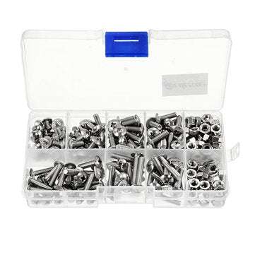 Suleve M4SP1 M4 Stainless Steel Phillips Round Head Screws Bolts Nuts Assortment Kit 250Pcs