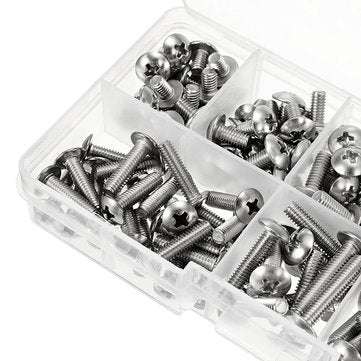 Suleve M4SP1 M4 Stainless Steel Phillips Round Head Screws Bolts Nuts Assortment Kit 250Pcs
