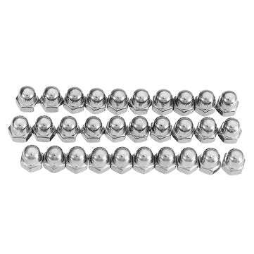 Suleve M4SN3 30Pcs M4 304 Stainless Steel Dome Head Cap Acorn Hex Nuts Thread Decor Cover Nuts