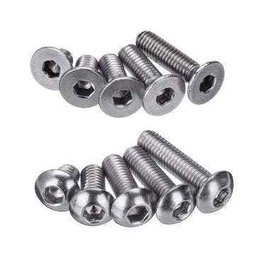 Suleve M3SH9 700Pcs M3 304 Stainless Steel Machine Screw Hex Socket Flat&Button Head Bolt Assortm