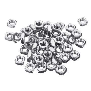 Suleve M3SN4 M3 304 Stainless Steel Square Nut Machine Screw Nuts 50Pcs