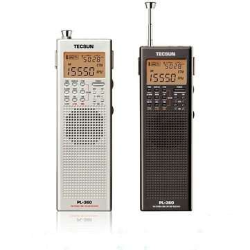 TECSUN PL360 Portable AM FM Shortwave PLL DSP ETM SW MW LW Pocket Digital Radio ... (COLOR.: SILVER)