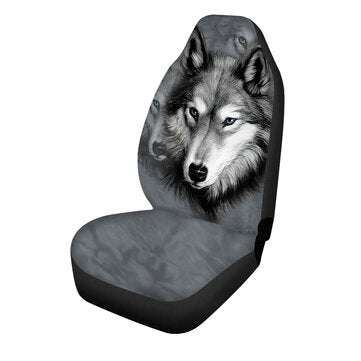 Universal Car Seat Covers Front Seat Protector Animal pattern wolf / butterfly (PATTERN: WOLF)