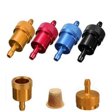 Universal Motorcycle Fuel Filter 1/4inch 6mm CNC Aluminum Alloy ATV Dirt Bike (COLOR.: BLACK)