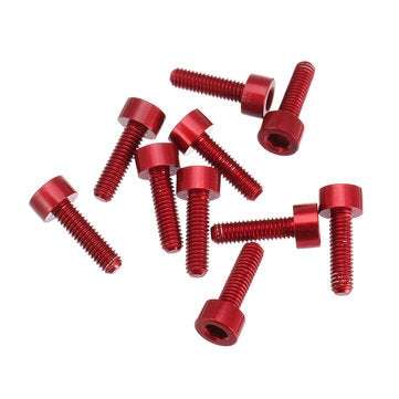 Suleve M3AH2 10pcs M3x10mm Hex Socket Cap Head Screws 7075 Aluminum Alloy Red