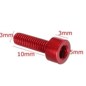 Suleve M3AH2 10pcs M3x10mm Hex Socket Cap Head Screws 7075 Aluminum Alloy Red