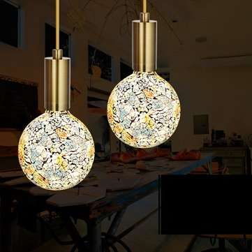 TFN-G125JZH Vintage 4W E27 1800K Warm White 2835 G125 Tiffany Glass LED Light Bulb Home Lamp AC85-26