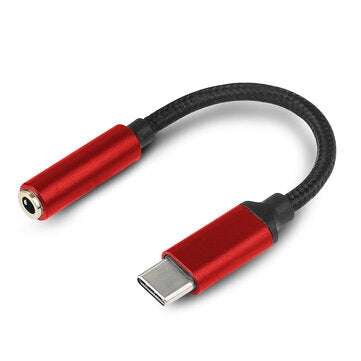TP-1 Type-C To 3.5mm Earphone Audio Adapter Cable for Note 3 Huawei Samsung (COLOR.: RED)