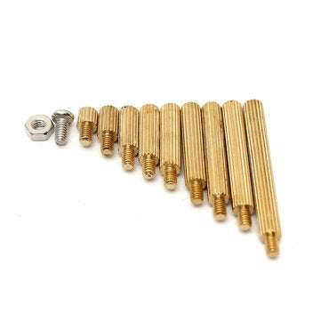 Suleve M2BT1 270Pcs M2 Male Female Knurled Brass Round Thread Column Standoff Spacer Pillar PCB B