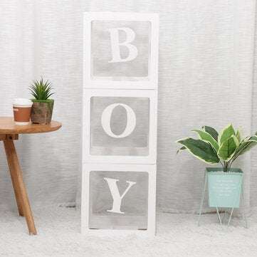 Transparent Alphabet Girl Box Balloons Baby Shower Decorations Gender Reveal Boy Gi... (PATTERN: 02)