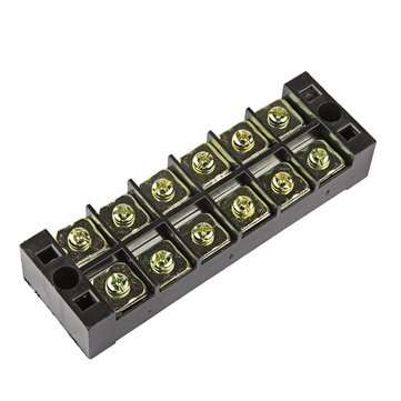 TB4506 600V 45A 6 Position Terminal Block Barrier Strip Dual Row Screw Block Covered W/ Removable Cl