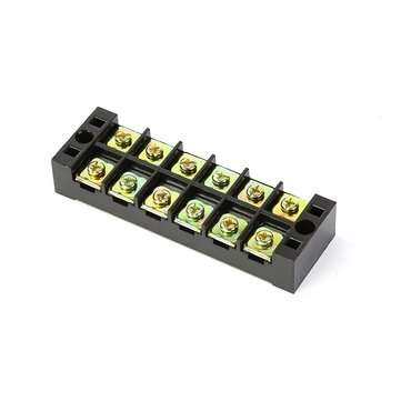 TB4506 600V 45A 6 Position Terminal Block Barrier Strip Dual Row Screw Block Covered W/ Removable Cl
