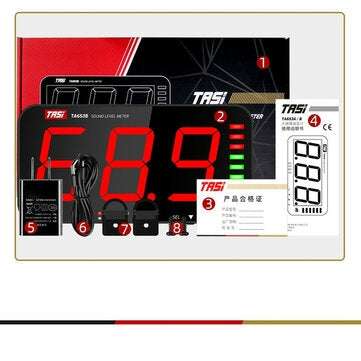TASI TA653A Sound Level Meter Tester 30-130db Large Screen LCD Display Wall Hanging Type Decibel N
