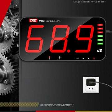 TASI TA653A Sound Level Meter Tester 30-130db Large Screen LCD Display Wall Hanging Type Decibel N