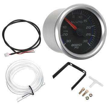 Universal 52mm Turbo Boost Pressure Pointer Gauge Meter Dials -30~30PSI LED