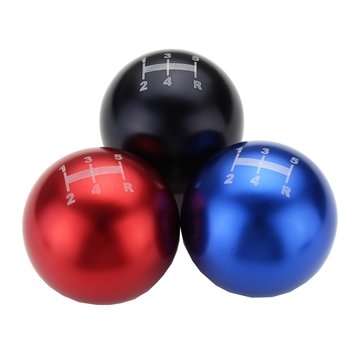 Universal 5 Speed Aluminum Round Ball Racing Car Manual Gear Shift Shifter Knob (COLOR.: RED)