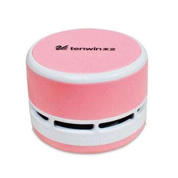TENWIN Desktop Vacuum Cleaner Electric Desktop Rubber Dust Cleaner Small Household... (COLOR.: PINK)