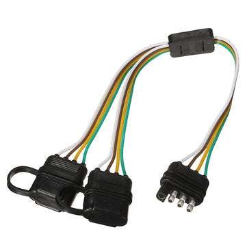 Trailer Splitter Harness Adapter 2-Way 4Pin Y-Split For Rear Camera Tailgate Light Bars