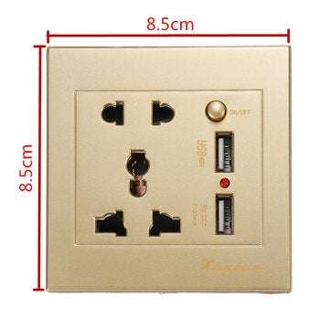 Universal 2100mA 5V 2 USB Wall Socket AC 110-250V Home Wall Charger