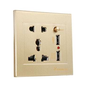 Universal 2100mA 5V 2 USB Wall Socket AC 110-250V Home Wall Charger