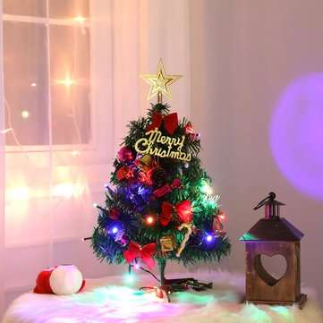 Tabletop Artificial Small Christmas Tree Artificial Lit LED Indoor Decorations