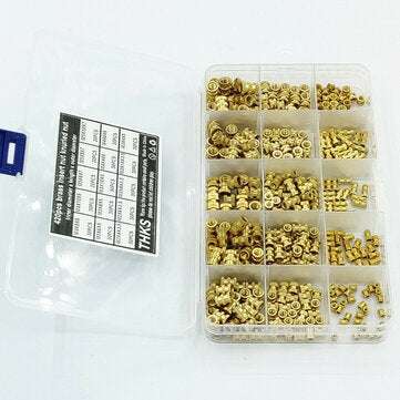 Suleve MXBN11 420Pcs M2 M3 M4 M5 Metric Female Thread Brass Knurled Nut Threaded Insert Embedment Nu