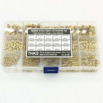 Suleve MXBN11 420Pcs M2 M3 M4 M5 Metric Female Thread Brass Knurled Nut Threaded Insert Embedment Nu
