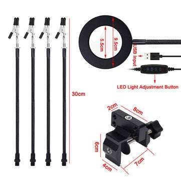 Table Clamp Soldering Stand USB 3X LED Illuminated Magnifier Bench Vise Soldering Holder Welding Thi