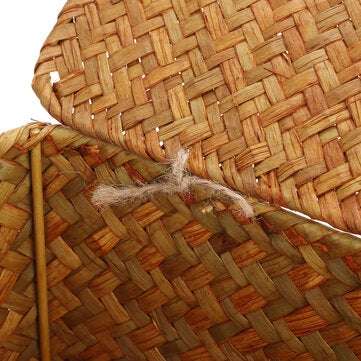 Storage Box Laundry Basket Handmade Straw Woven Home Clothes Storage with Cover