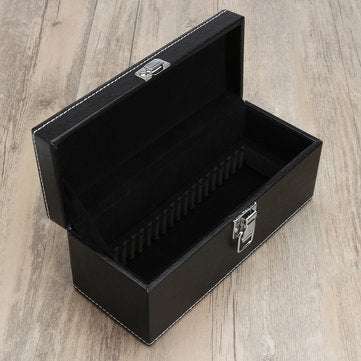 Storage Box Case Coin Holder Black PU Leather for Slab Certified Coin 20Pcs Capsules
