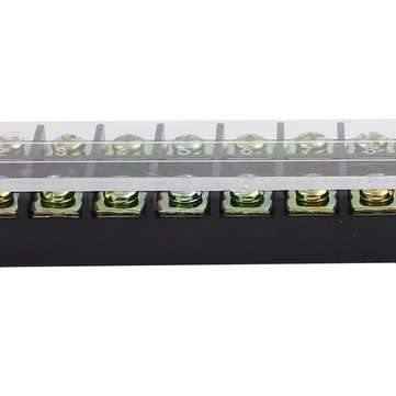 TB-2512 600V 25A 12 Position Terminal Block Barrier Strip Dual Row Screw Block Covered W/ Removable