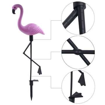 Solar Flamingo Stake Light Lantern Solar Powered Pathway Lights Outdoor Waterproof Garden Decorative