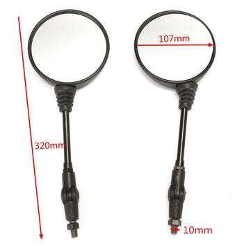 Round Motorcycle Folding Rear View Side Mirror M10x1.25mm