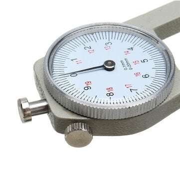Round Dial Thickness Gauge Range 20mm Accuracy 0.1mm Metal Paper Leather Craft Tool