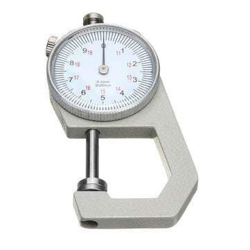 Round Dial Thickness Gauge Range 20mm Accuracy 0.1mm Metal Paper Leather Craft Tool