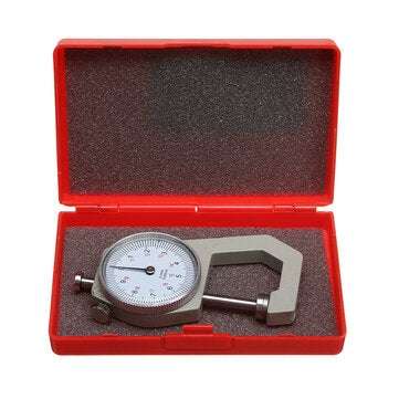 Round Dial Thickness Gauge Range 20mm Accuracy 0.1mm Metal Paper Leather Craft Tool