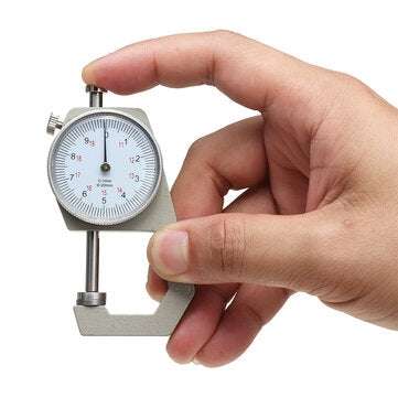 Round Dial Thickness Gauge Range 20mm Accuracy 0.1mm Metal Paper Leather Craft Tool