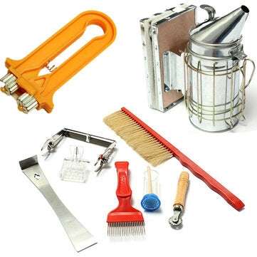Stainless Steel Bee Hive Smoker Large Beekeeping Equipment With Hanging Hook