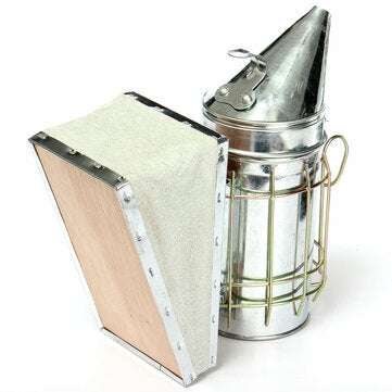 Stainless Steel Bee Hive Smoker Large Beekeeping Equipment With Hanging Hook