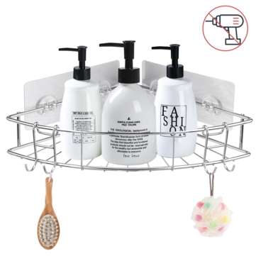 Stainless Steel Bathroom Kitchen Shower Shelf Storage Rack (COLOR.: SILVER)