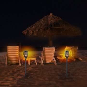 Solar 96 LED Flickering Flame Torche Light Waterproof Outdoor Landscape Decor for Garden Lawn