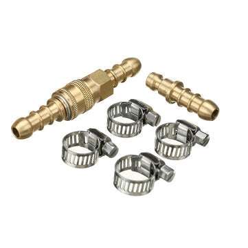Quick Release Coupling Connector + 1 Extra Nozzle + 4 Clips Propane Butane Hose for 8mm Inner/Diamet