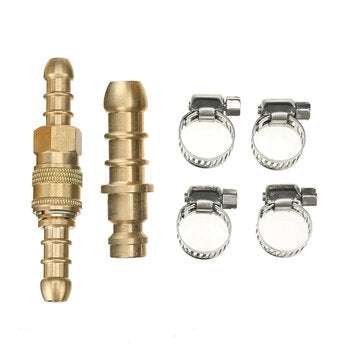 Quick Release Coupling Connector + 1 Extra Nozzle + 4 Clips Propane Butane Hose for 8mm Inner/Diamet