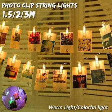 Romantic 5/10/20/30 LED 1.5/2/3M LED Photo Clip String Ligh... (LENGTH: 3M | LIGHT COLOR: WARMWHITE)