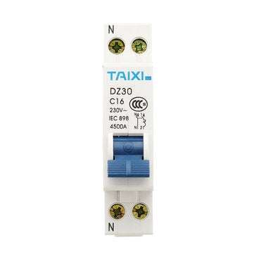 TAIXI DZ30-32 10A/16A/20A/25A 1P+N Miniature Circuit Breaker DPN Air Switch  (CURRENT: 16A)