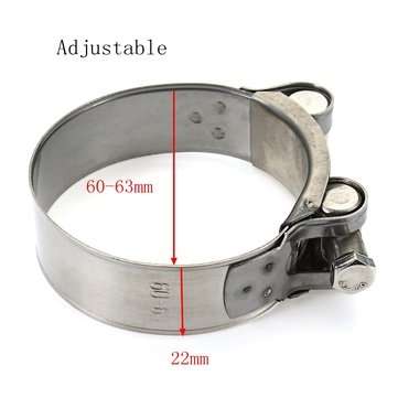 Universal 36mm 48mm  60mm Genuine Stainless Steel Band Exhaust Clamp Kit Fit Motorcycl... (NO.: 03#)